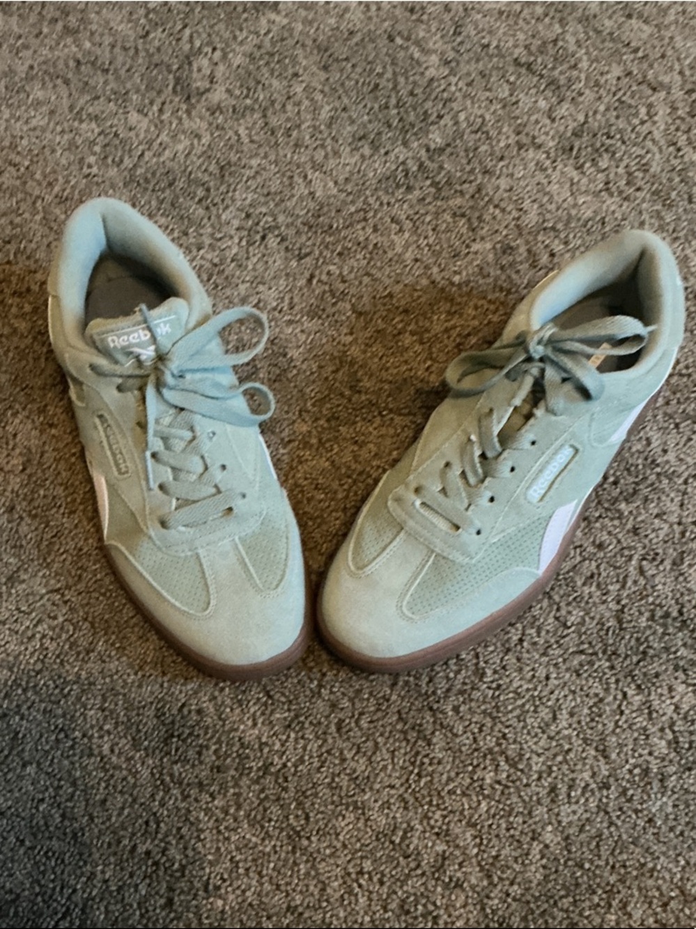 Reebok Women's Sneakers in Sage Green with Gum Sole